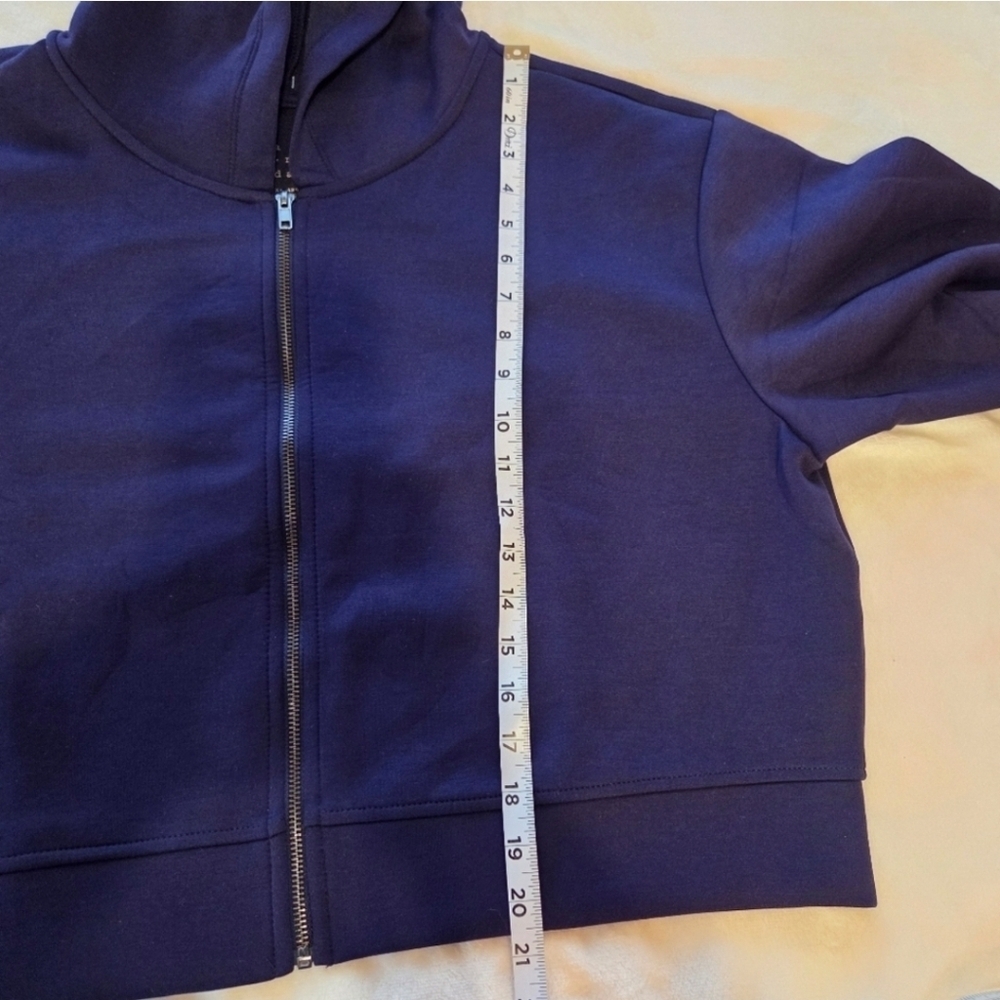 Women's Navy Blue Full-Zip Hoodie Sweatshirt Size XL New Casual Fall - Picture 7 of 9